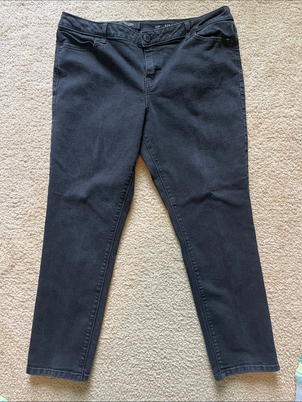 Vera Wang Straight Leg Black Women's Jeans